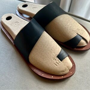Black leather Beek sandals size 11